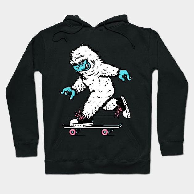 Skateboarding Yeti Hoodie by CyberpunkTees